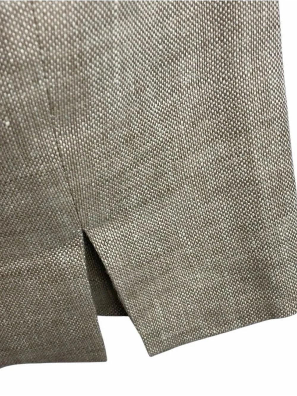 MaxMara | Beige Khaki Linen Two Button Slit Sleeve Unstructured Blazer